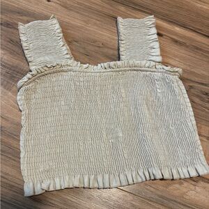 Cream Smocked Women's Top